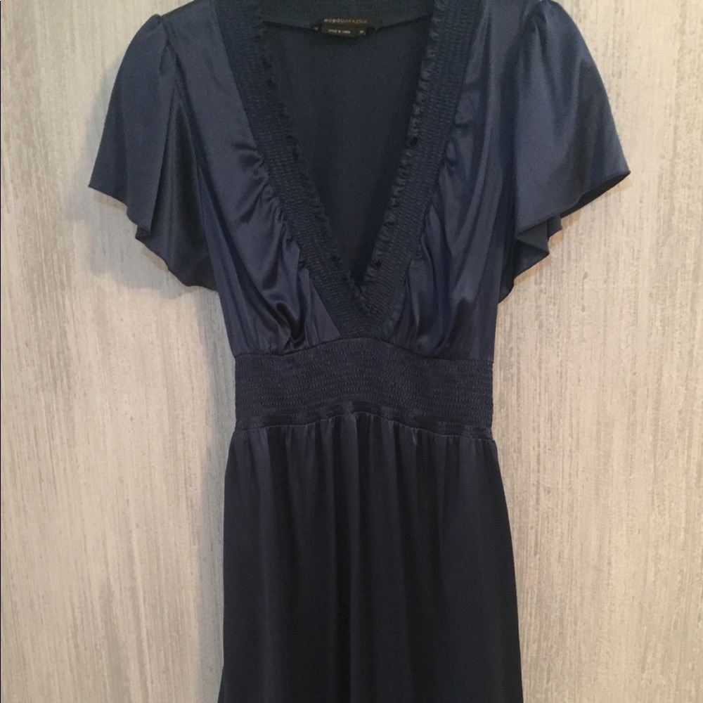 BCBGMAXAZRIA Blue Silk Dress
